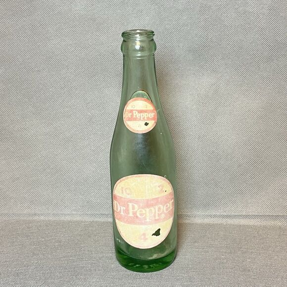 Vintage Dr Pepper Bottle 10-2-4 Logo Green Circa 1954-1959 Bounce Lettering - Picture 1 of 9